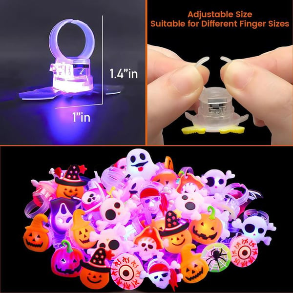 🎁 Hot Sale 49% OFF 🔥 50pcs LED Halloween Ring