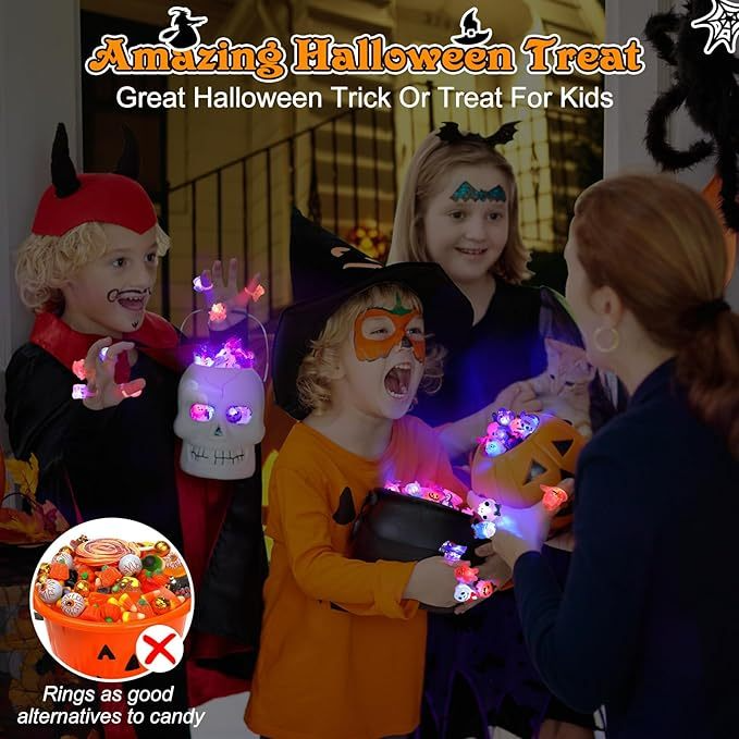 🎁 Hot Sale 49% OFF 🔥 50pcs LED Halloween Ring