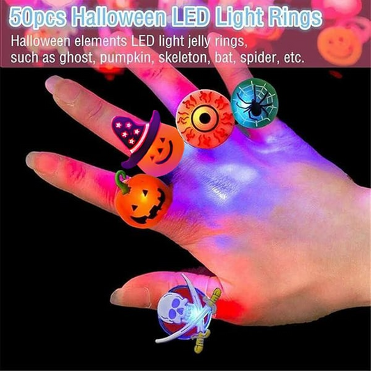 🎁 Hot Sale 49% OFF 🔥 50pcs LED Halloween Ring
